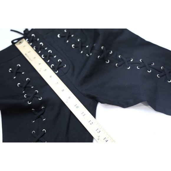 LPA Womens Black Grommet Lace Up Front Pants Size Small High Rise Skinny - Picture 11 of 11